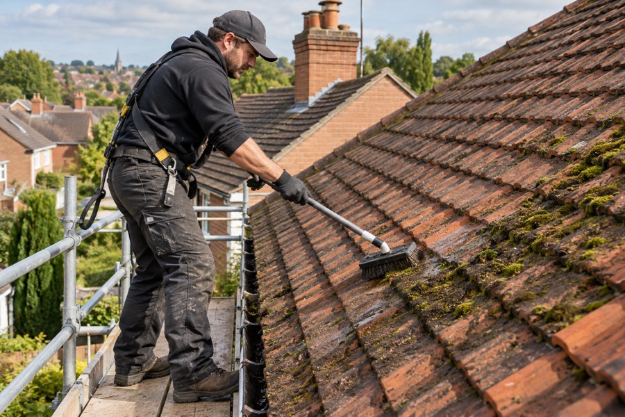 Roof Cleaning completed on a Northamptonshire roof
