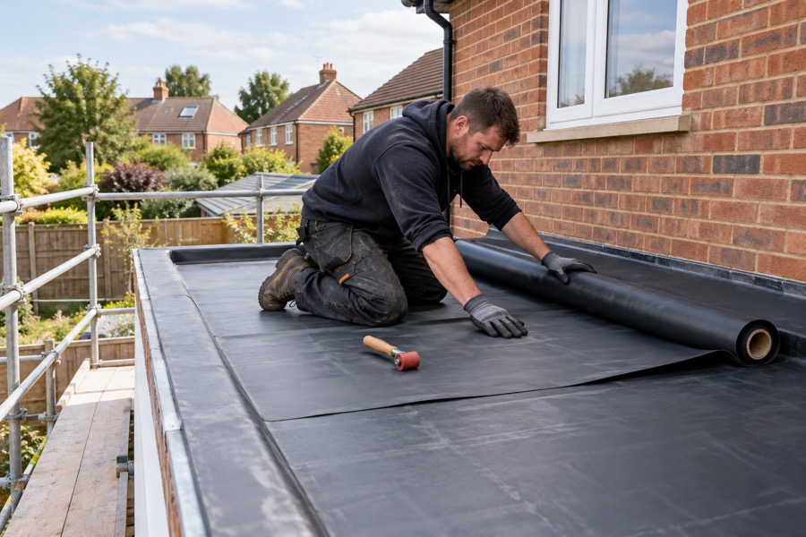 Flat Roofing completed on a Northamptonshire roof